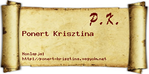 Ponert Krisztina névjegykártya